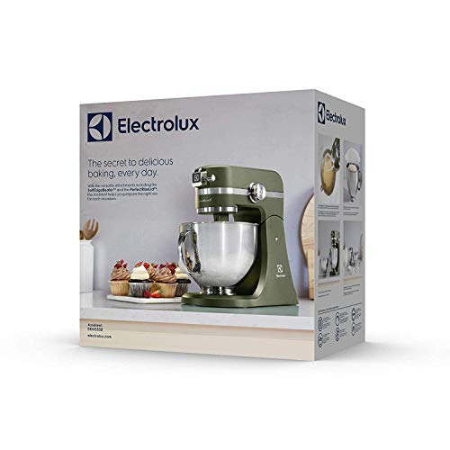 Electrolux Asistente de cocina modelo EKM5550, aparato de cocina con gancho amasador, protección contra salpicaduras, batidor de globos, tapa de fermentación, 1200 W, dos cuencos grandes de 2,9 litros