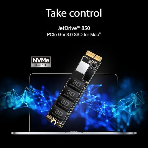 Transcend 960GB JetDrive 850 SSD (sin Carcasa) para MacBook Air 11" y 13" (Mid 2013 – 2017), MacBook Pro Retina 13" y 15" (Late 2013 – Mid 2015) hasta 1600/1400 MB/s TS960GJDM850