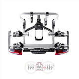 Atera 022701 Portabicicletas de Coche Strada EVO 3, portabicicletas de Remolque con Luces traseras, para 3 Bicicletas o e-Bikes