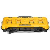 DEWALT DCB104-QW - Cargador rápido de cuatro sistemas, 18V incluyendo baterías XR Flexvolt, carga simultánea de 4 baterías, con indicador LED.