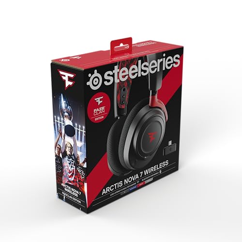 SteelSeries Arctis Nova 7 - Faze Clan Edition - Auriculares Gaming multiplataforma inalámbricos - Dual Wireless 2,4 GHz y Bluetooth - 38 h batería Carga rápida - PC, PS, Mac, móvil, Switch