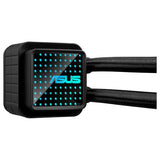 ASUS Prime LC 240 ARGB - Sistema de refrigeración líquida para CPU todo en uno con zona de contacto con la CPU y canales con aletas, bloque de agua con lentes de espejo infinito y ventiladores ARGB