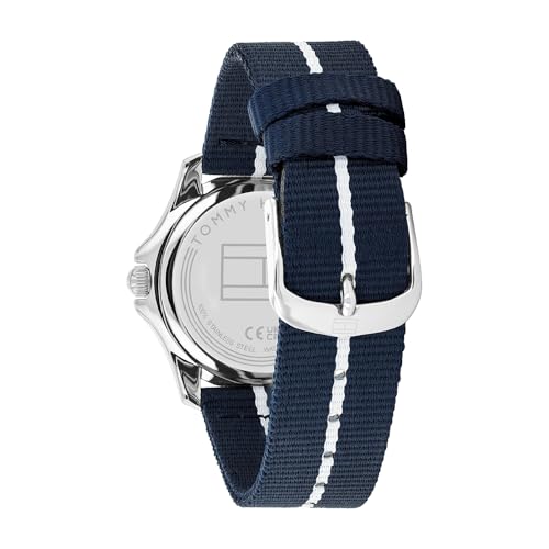 Tommy Hilfiger Reloj Analógico de Cuarzo para Mujer con Correa de Tejido de Plástico del Océano Azul Marina - 1782511