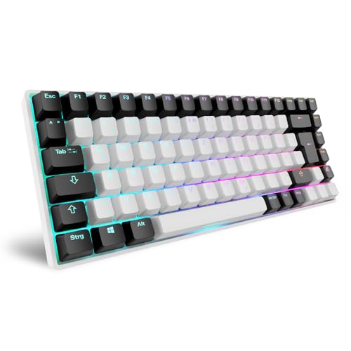Sharkoon Skiller SGK50 S3 - Teclado para Videojuegos, Color Blanco, 75% de disposición