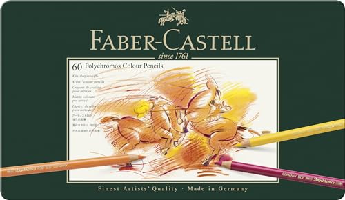 Faber-Castell 110060 - Estuche de Metal con 60 Ecolápices Polychromos - Multicolor