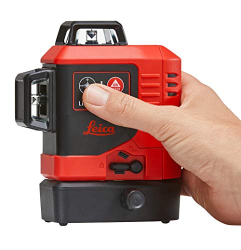 Leica Lino L6R: Nivel láser de línea de 3x360 grados con batería Li-Ion, cargador, adaptador magnético innovador y soporte para pared en una carcasa (láser rojo, alcance de trabajo: 25 m)