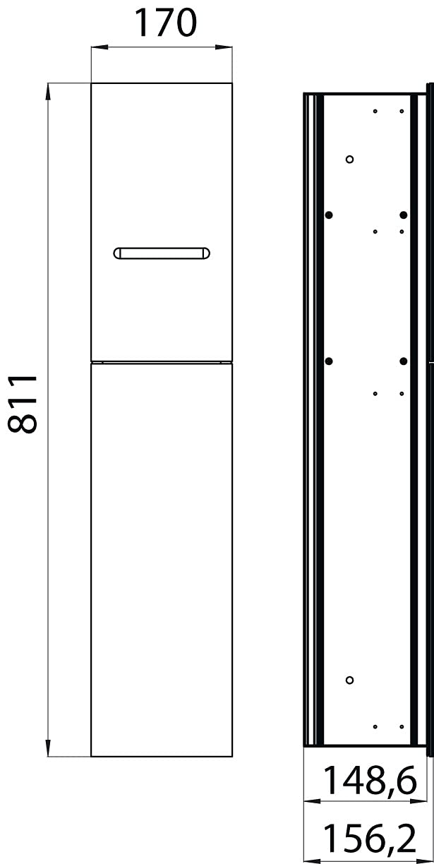 Emco Asis 2.0 975427451 - Portarrollos para Papel higiénico (Cristal Blanco óptico, Montaje en Pared, bisagra a la Izquierda)