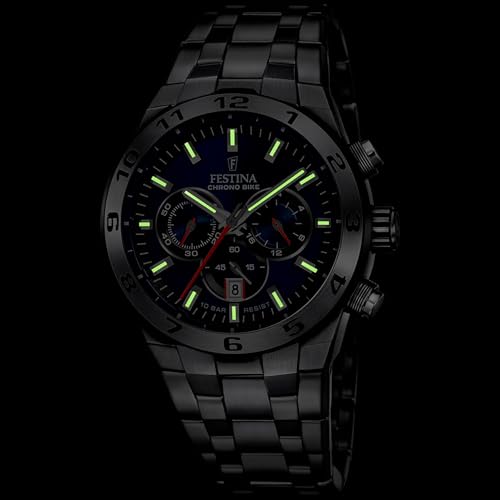 Festina Reloj Hombre F20670/1 Chrono Bike Caja de Acero Inoxidable 316l Plateado Correa de Acero Inoxidable 316l Plateado