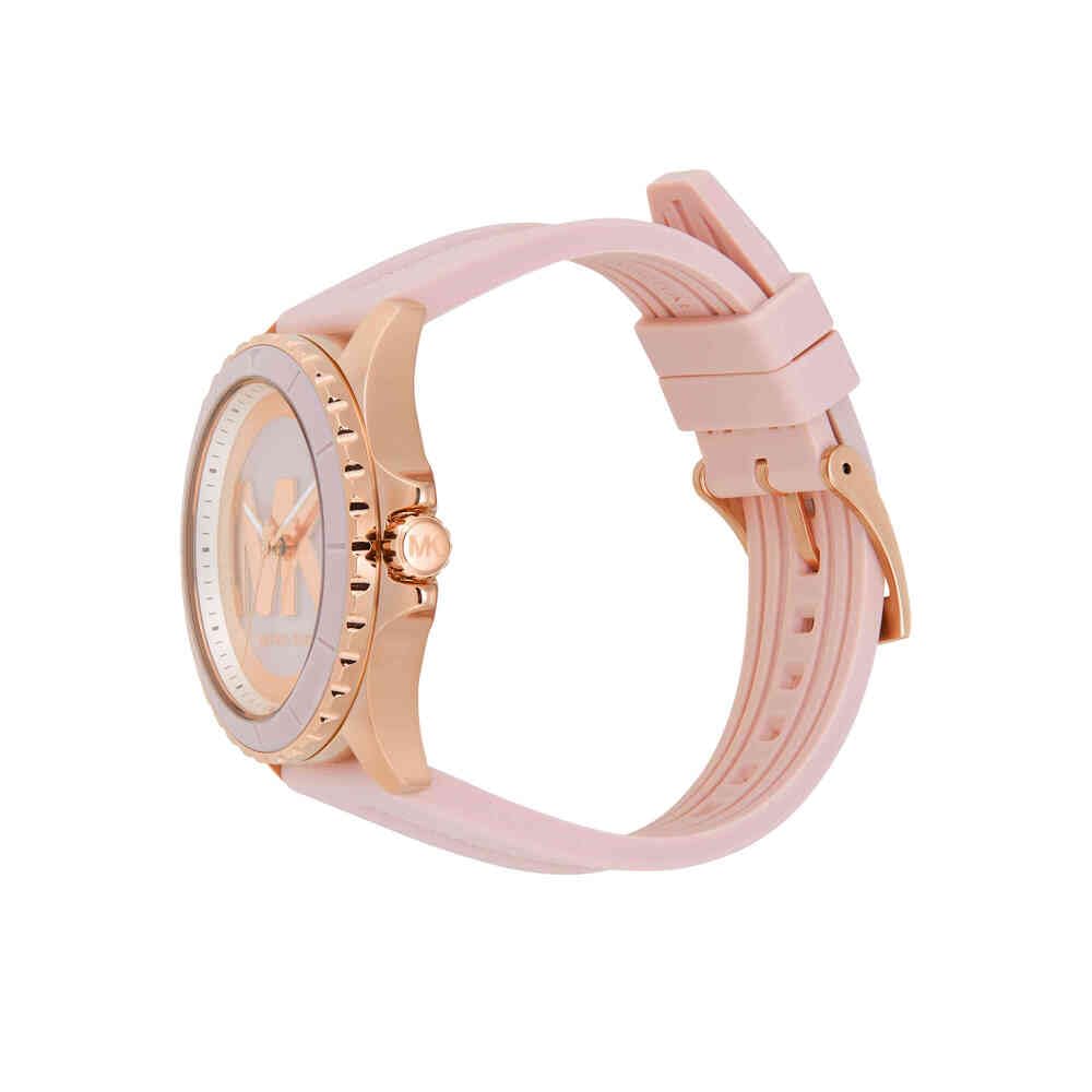 Michael Kors Reloj Everest para Mujer, Movimiento cronógrafo de Cuarzo con Correa de Acero Inoxidable o Silicona, 40 mm, Tono Oro Rosa