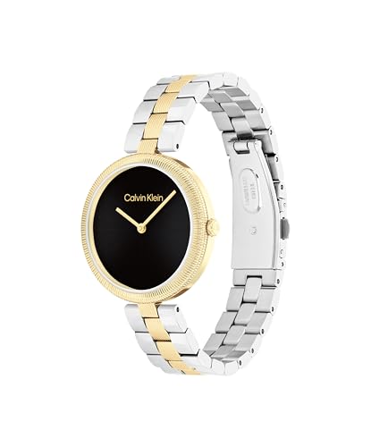 Calvin Klein Reloj De Movimiento De Cuarzo De Dos Manecillas para Mujer Colección Gleam con Correa de Acero Inoxidable Bicolor - 25100012