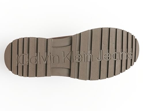 Calvin Klein Náuticos Hombre Hybrid Apron Laceup Shoe Calzado, Marrón (Triple Slate Black), 45