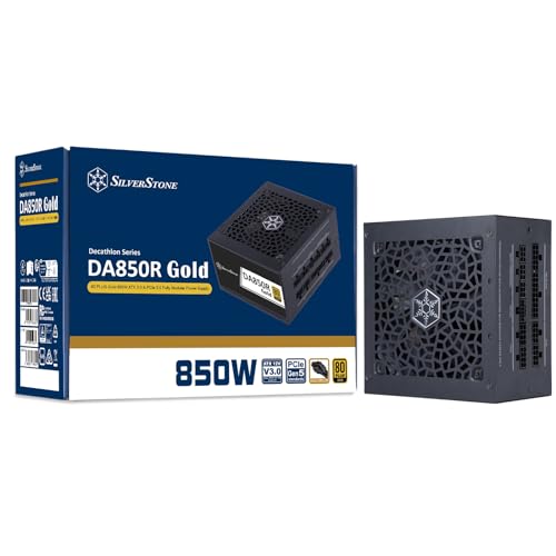 SilverStone Technology DA850R Gold, ATX Totalmente Modular 80 Plus Gold 850W ATX 3,0 y PCIe 5,0, SST-DA850R-GMA