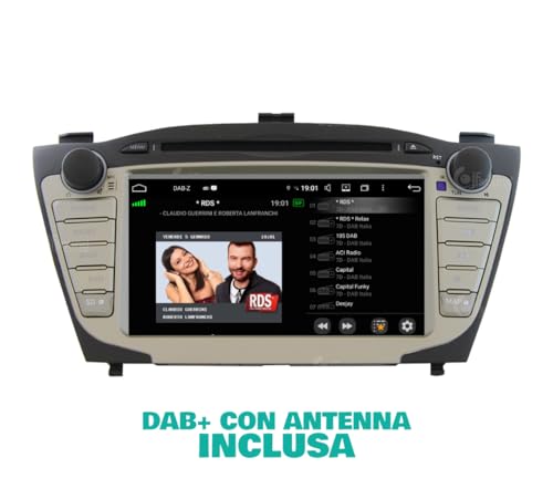 Radio de Coche para Hyundai IX35 con GPS, telecamera, ampli e LCD Grande di Serie Android GPS Bluetooth WiFi USB Dab+ Touchscreen 7" 8core Carplay AndroidAuto