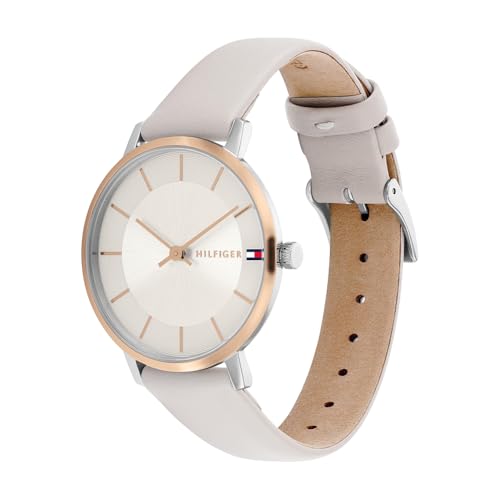 Tommy Hilfiger Reloj De Movimiento De Cuarzo De Dos Manecillas para Mujer con Correa de Cuero Gris - 1782671