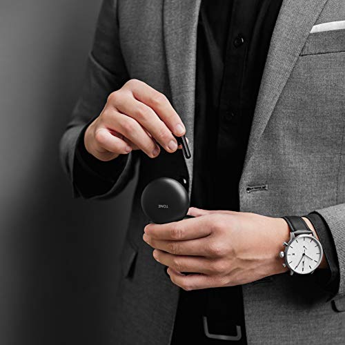 LG TONE Free FN5 Auriculares True Wireless con autolimpieza UVnano que elimina el 99,9% de las bacterias, tecnología Meridian Sound, doble micrófono para llamadas en la oficina y carga rápida en negro
