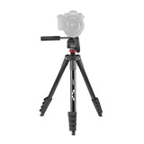 JOBY Compact Advanced Tripod, Trípode de Cámara con Rótula de 3 vías, Montura Universal de ¼-20 pulg. y Bolsa, para CSC, DSLR, Sin Espejo, Teléfono Móvil, Negro para Fotografía, Vídeo, Vlogging