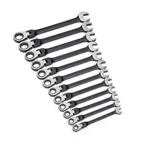 Gearwrench 9901DBE Juego de llaves de combinacion metrica de 12 puntos, color negro, de 8 a 19mm (12 unidades), negro