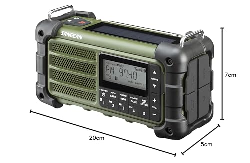 Sangean MMR-99 Radio Recargable de Emergencia, Am/FM - RBDS Bluetooth (Aux) Multi-Powered