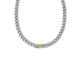 EMPORIO ARMANI Collar de cadena para hombre en acero inoxidable con cierre de langosta, Tono plateado