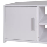 BAKAJI Mueble de TV de Madera MDF aparador con Base de televisión, 2 Compartimentos Abiertos, para Videojuegos y 2 Puertas, tamaño 110 x 35 x 36 cm, Color Blanco, diseño Moderno