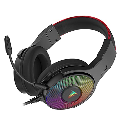 BERSERKER Auriculares Gaming con Sonido Estéreo 7.1, Micrófono Desmontable, Control de Volumen, RGB, Cable 2,1 m, USB