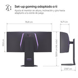 LG 34GS95QE-B - Monitor Gaming Ultragear Curvo, 34", OLED WQHD (3440 x 1440), Curvatura 800R, 240 Hz, 0.03 ms, AMD FreeSync Premium Pro, Acabado Anti-Glare, Negro