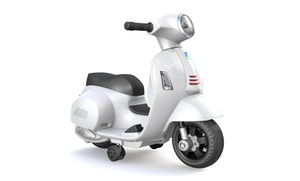 TURBO CHALLENGE - Vespa GTS - Portador Eléctrico - 119150 - Scooter - Blanco - Listo para Rodar - Máximo 25Kg - Plástico - Baterías Recargables - A Partir de 24 Meses