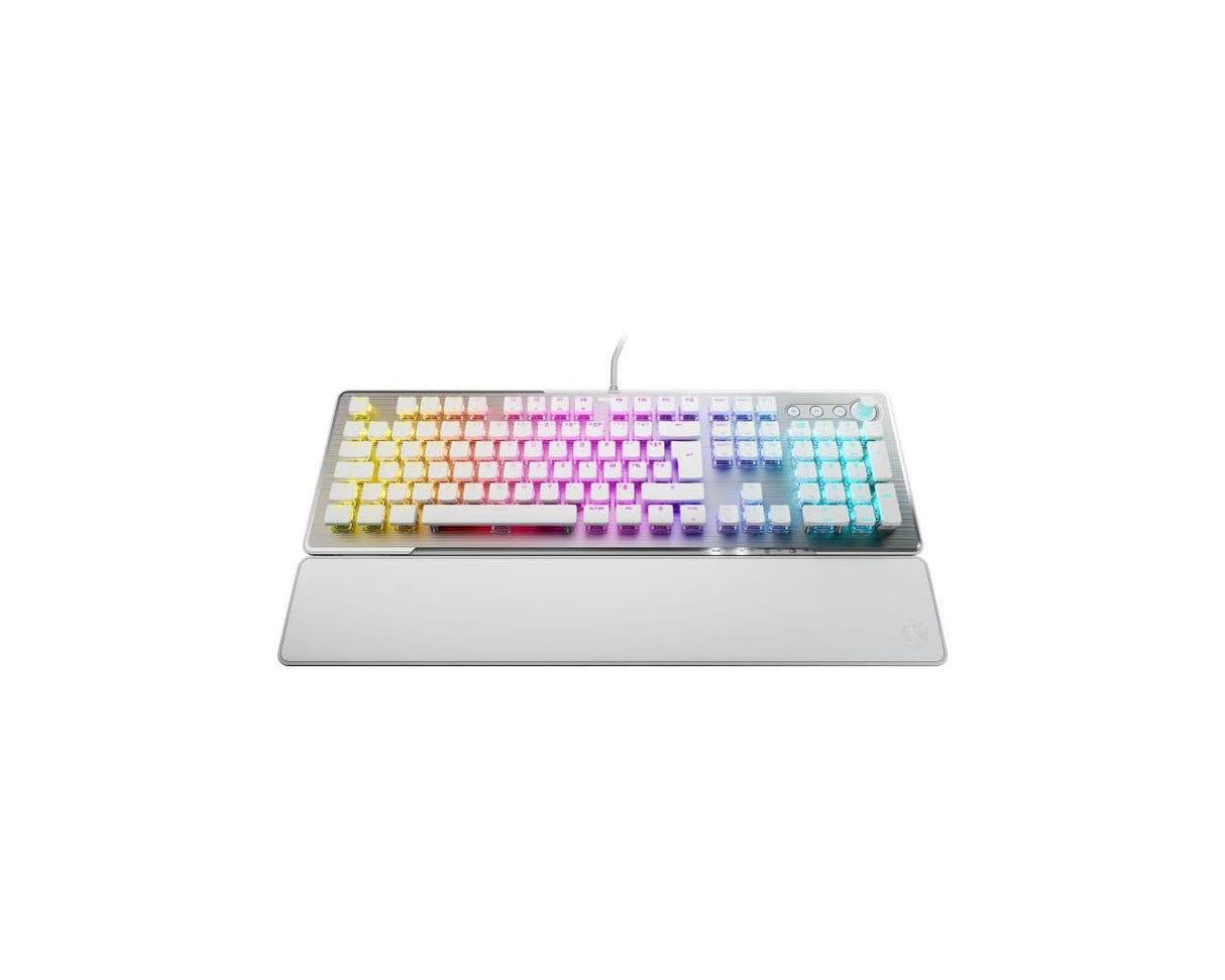 ROCCAT Vulcan II – Teclado mecánico para Juegos para PC, Teclas retroiluminadas RGB Personalizables, reposamuñecas extraíbles, Titan II Linear Switches, Blanco