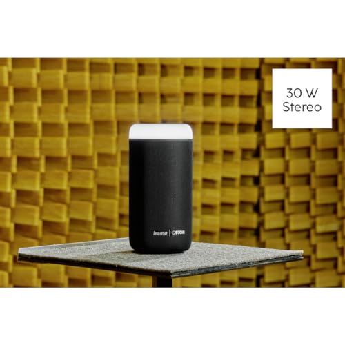 Hama Altavoz Bluetooth 30W, Resistente al Agua IPX4, Efectos de luz LED, 12 Horas de duración de la batería, Caja de música Bluetooth, Negro