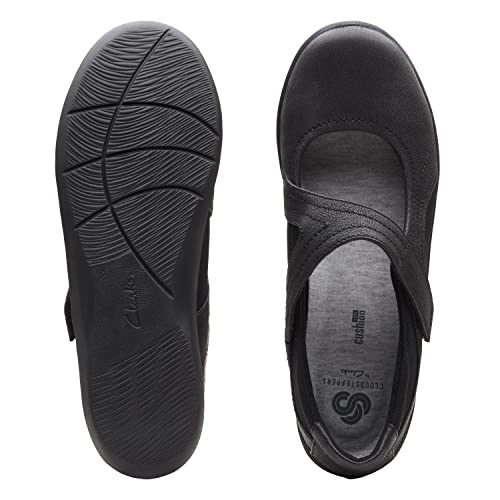 Clarks Sillian Bella, Zapatos Planos Mary Jane Mujer, Black Synthetic, 41.5 EU