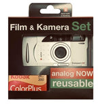 AgfaPhoto Cámara de Fotos analógica de 35 mm con Flash de Motor en Set (película de imágenes + batería)