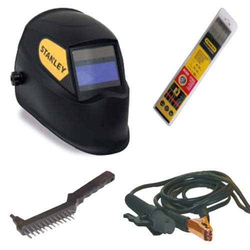 Stanley 460960 First 160 Kit soldador MMA Electrodos Inverter 160A Max con capucha LCD