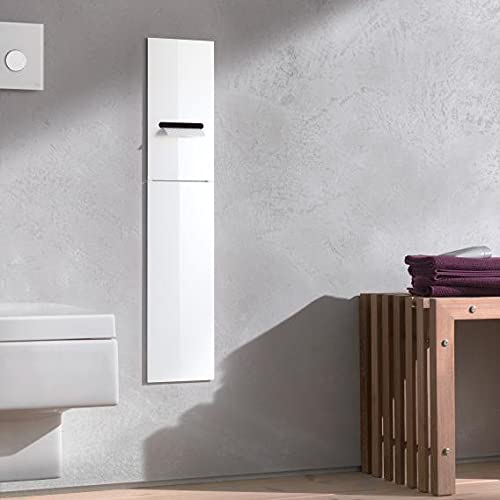 Emco Asis 2.0 975427451 - Portarrollos para Papel higiénico (Cristal Blanco óptico, Montaje en Pared, bisagra a la Izquierda)