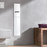 Emco Asis 2.0 975427451 - Portarrollos para Papel higiénico (Cristal Blanco óptico, Montaje en Pared, bisagra a la Izquierda)