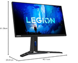 Lenovo Legion Y27h-30 - Monitor Gaming con EyeSafe, 27'' 2K QHD (IPS, 180Hz (OD), 0.5ms MPRT, HDMI,DP,USB-C, Cables DP y USB-C, FreeSync, Altavoces) Ajuste de inclinación/altura/giro/pivot -Negro