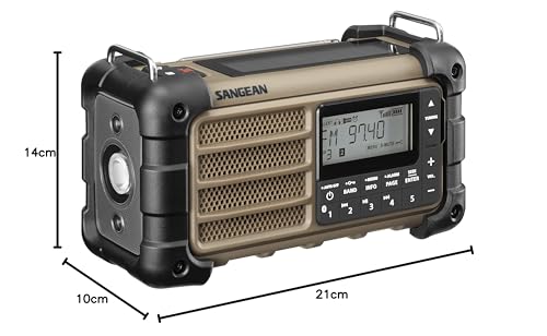 Sangean MMR-99 Radio de Emergencia, Am/FM - RBDS Bluetooth (Aux) Multi-Powered