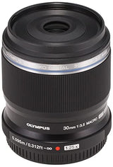 Olympus M.Zuiko Digital ED 30 mm F3.5 Macro Objetivo, Adecuado para Todas Las cámaras MFT (Modelos Olympus OM-D & Pen, Panasonic G-Series), Negro
