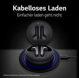 LG TONE Free FN5 Auriculares True Wireless con autolimpieza UVnano que elimina el 99,9% de las bacterias, tecnología Meridian Sound, doble micrófono para llamadas en la oficina y carga rápida en negro