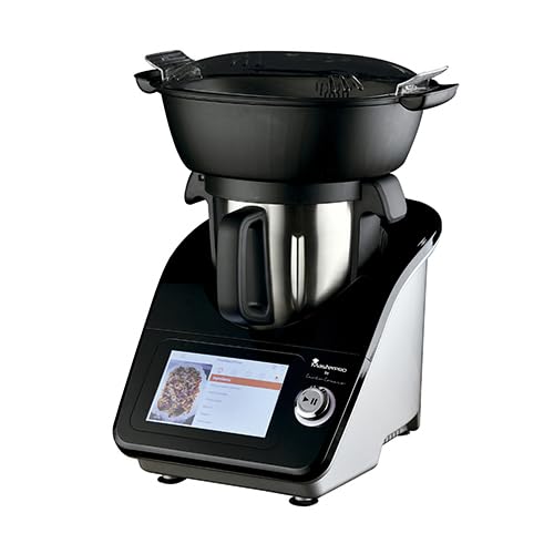 MasterPRO BY CARLO CRACCO - Robot de Cocina Multifunción 1000W - Recipiente Inox 4.5L - Pantalla TFT 7" LED - 12 Funciones - Control de Temperatura y Temporizador