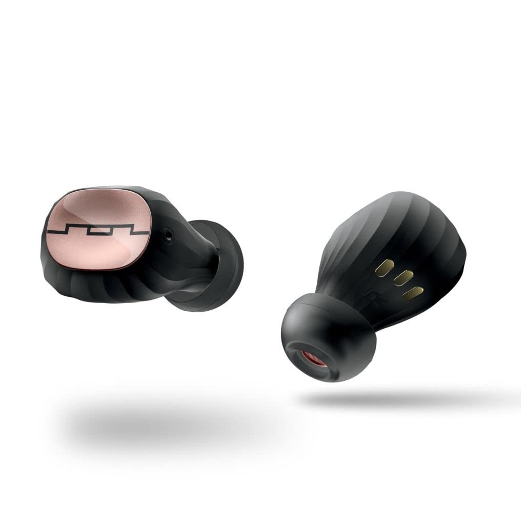 Sol Republic, Bluetooth amps Air 2.0 Auriculares, Negro 3 Horas de reproducción/Estuche de Carga Carga hasta 15 Veces, Resistente a la Lluvia y al Sudor Compacto y portátil.