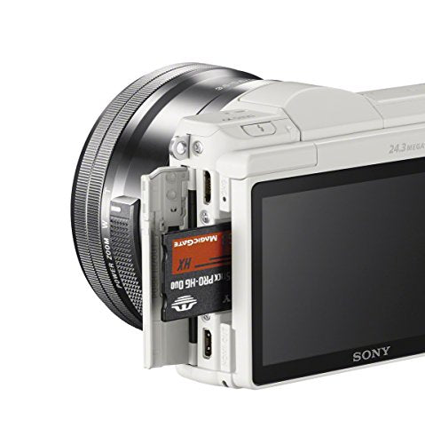 Sony ILCE-5100 - Cámara EVIL de 24.7 Mp ( pantalla 3", estabilizador óptico, vídeo Full HD ), color blanco - Kit cuerpo cámara con objetivo E PZ 16-50 mm f/3.5-5.6