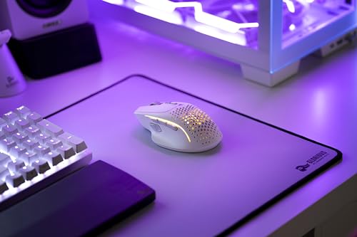 Glorious Gaming Model I 2 Wireless Ratón gaming inalámbrico - Híbrido 2,4 GHz y Bluetooth, superligero, 9 botones (2 intercambiables), RGB, gran batería, MMO/MOBA/FPS, reposapulgares lateral - Blanco
