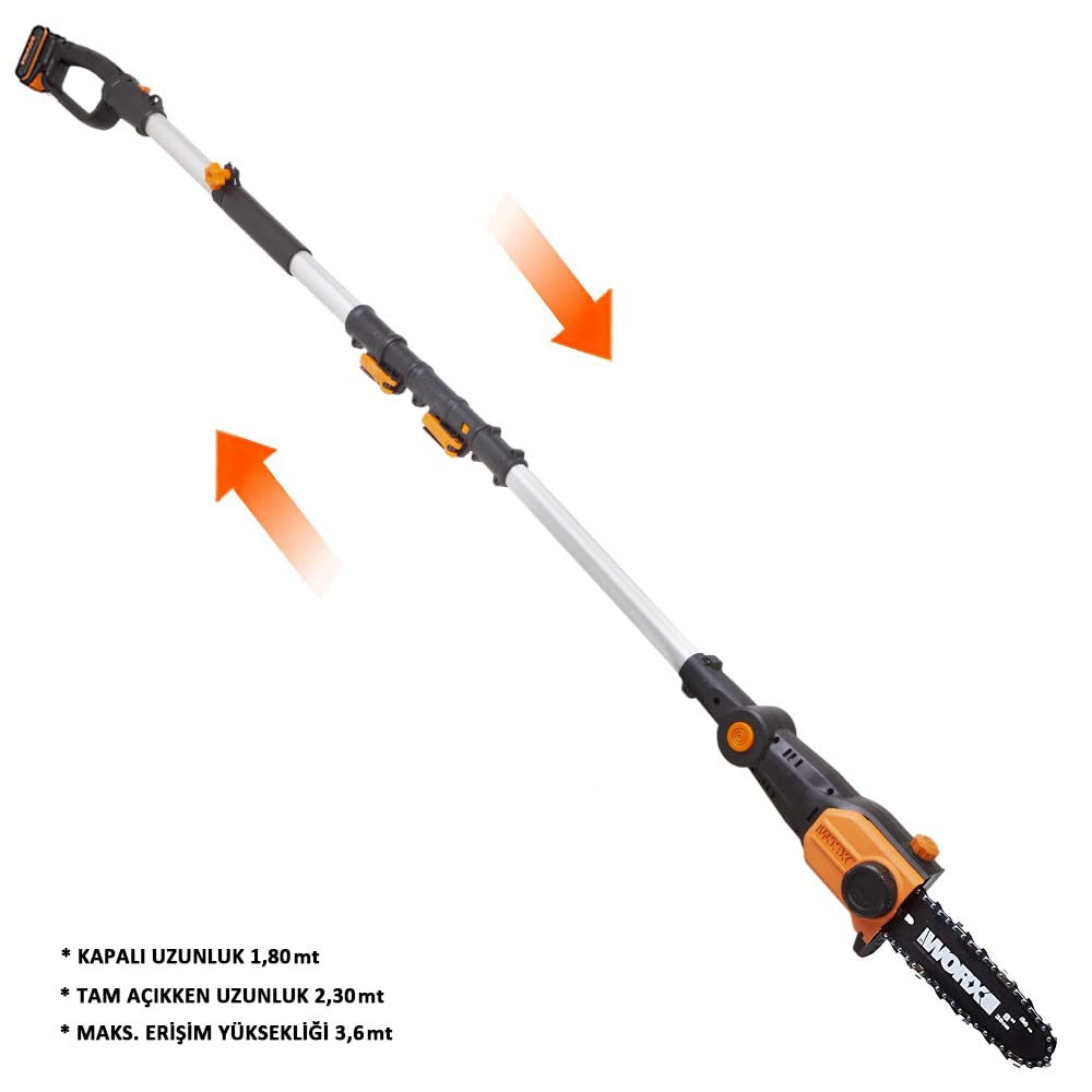 WORX WG349E Sierra de Cadena, Color Negro, 20 cm