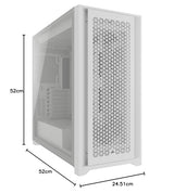 CORSAIR 5000D Core Airflow Caja para PC ATX Torre Media - Sin Ventiladores Incluidos - Panel Lateral de Cristal Templado - Diseño de Gran Flujo de Aire - para Radiadores de 360 mm - Blanco
