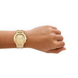 Michael Kors Reloj Gramercy para Mujer, Movimiento cronógrafo de Cuarzo con Correa de Acero Inoxidable, 40 mm, Tono Oro