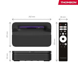 Thomson Sirius PG55B Proyector Láser RGB Inteligente, Tiro Ultra Corto, Full HD 1080p, Google TV, 600 ANSI, Auto Enfoque, HDR10+, Dolby Digital+, Batería, WiFi, Bluetooth