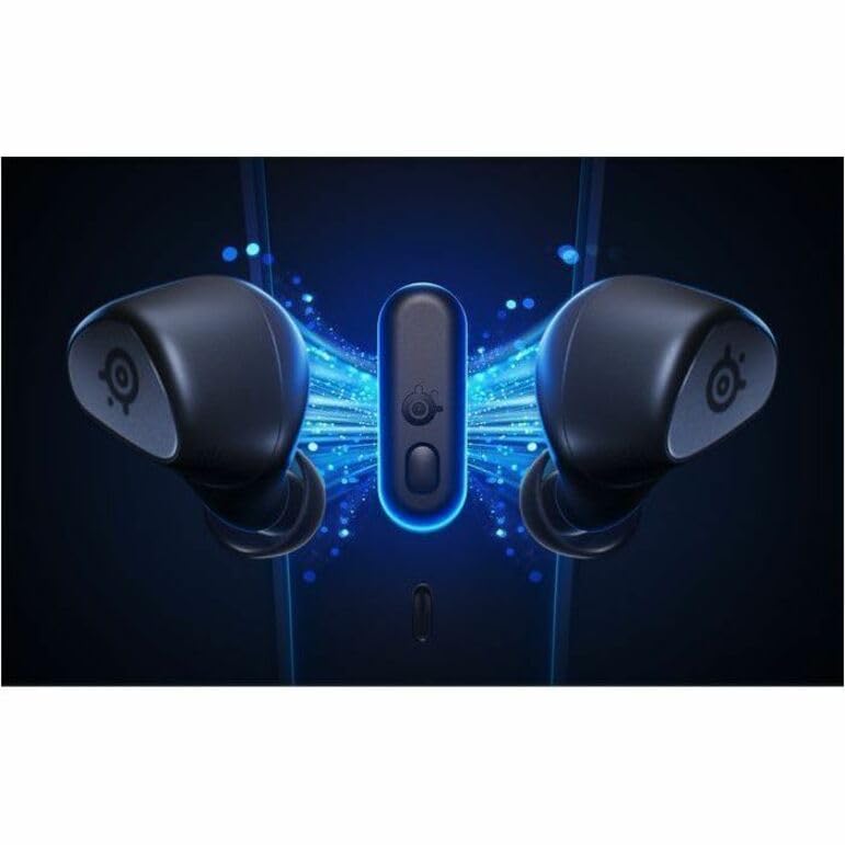 Steelseries Arctis GameBuds™ para Playstation - Auriculares inalámbricos para Juegos - 2,4 GHz + BT5.3 - Modo ANC/Transparencia - Resistencia al Agua IP55-40 Horas de autonomía - Carga inalámbrica