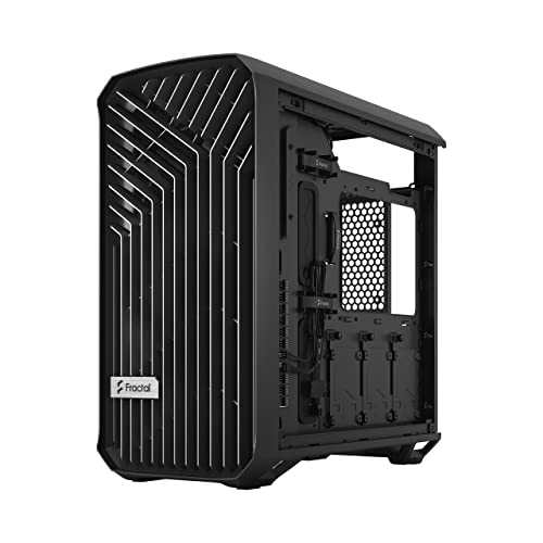 Fractal Design Torrent Compact Black - Solid Side Panel - Open Grille for Maximum Air Intake - Two 180mm PWM Fans Included - Type C - ATX Airflow Mid Tower PC Gaming Case
