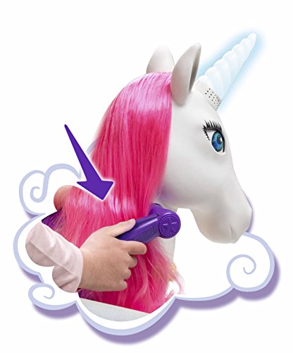 FEBER, My Lovely Unicorn con Melena Rosa, Mascota electrónica y vehículo de batería 12 V (Famosa 800011603), Blanco