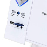 OneConcept V-12 Cadena musica plana estéreo, reproductor CD MP3 , reloj despertador ( puerto USB SD AUX, Radio FM/AM) Blanco